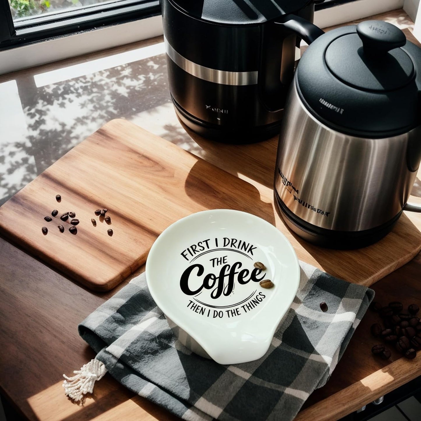 Coffee Spoon Rest Ceramic, Kitchen Spoon Holder For countertop, Cafe Station Bar Accessories,Small Spoon Rest Cute For Coffee Bar