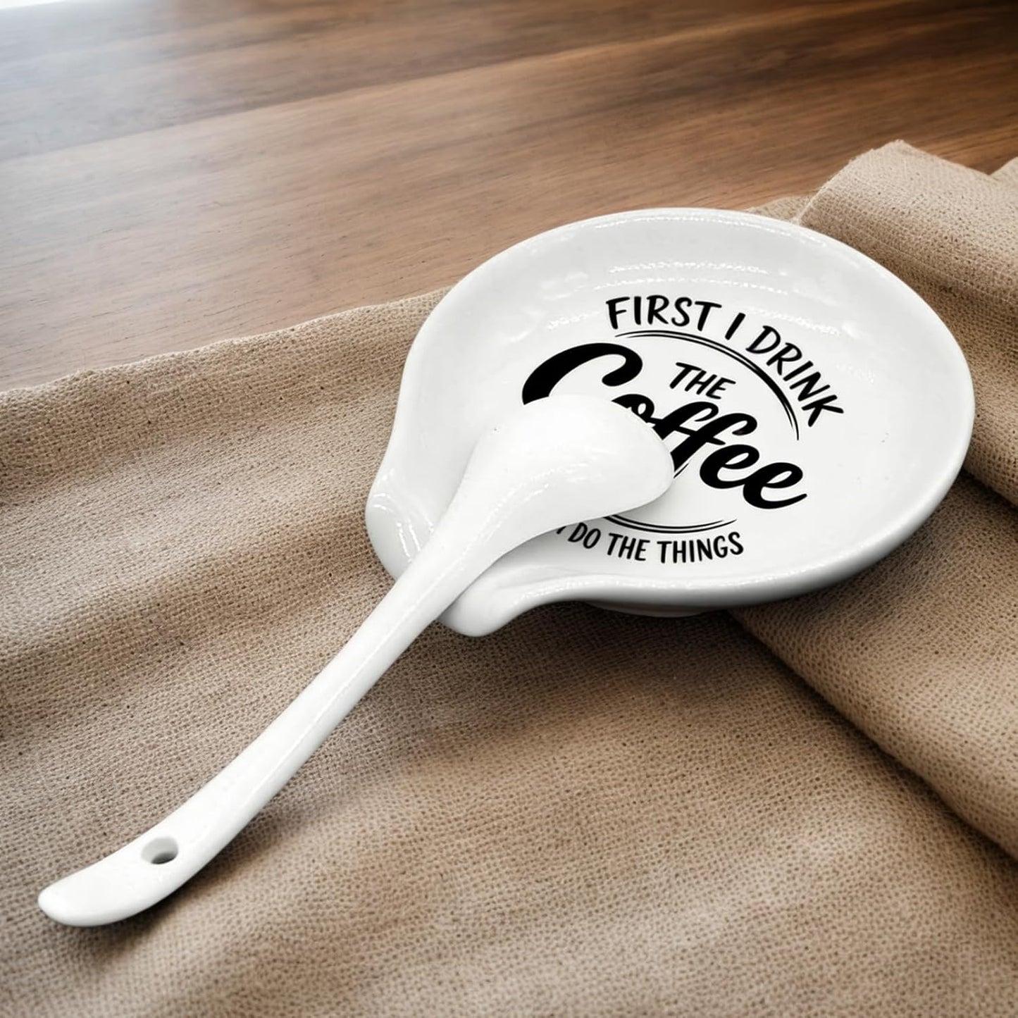 Coffee Spoon Rest Ceramic, Kitchen Spoon Holder For countertop, Cafe Station Bar Accessories,Small Spoon Rest Cute For Coffee Bar